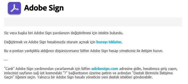 Şifre e-postasını değiştir