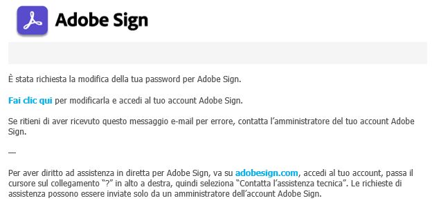 Modifica e-mail password