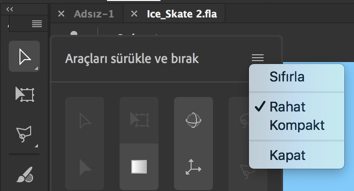 Araç çubuğunu sıfırlama
