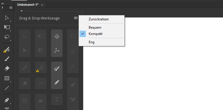 Symbolleiste zum Zurücksetzen