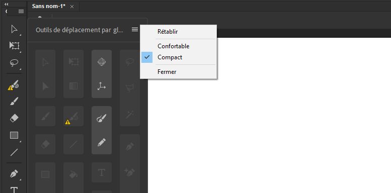 Réinitialiser la barre d'outils