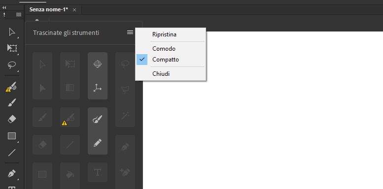 Ripristinare la barra degli strumenti
