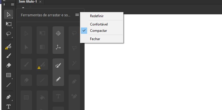 Redefinir barra de ferramentas