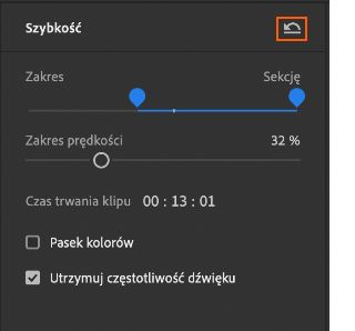 Usuwanie zmian szybkości z klipu