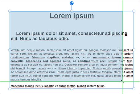 Zmena veľkosti textového rámčeka