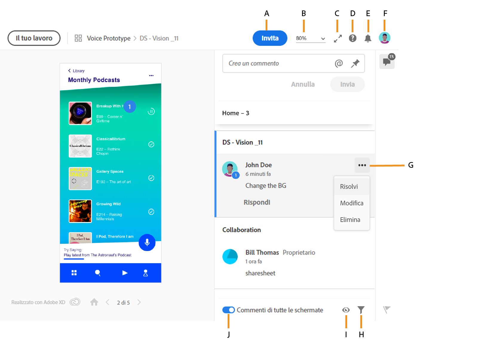 Funzioni per i commenti