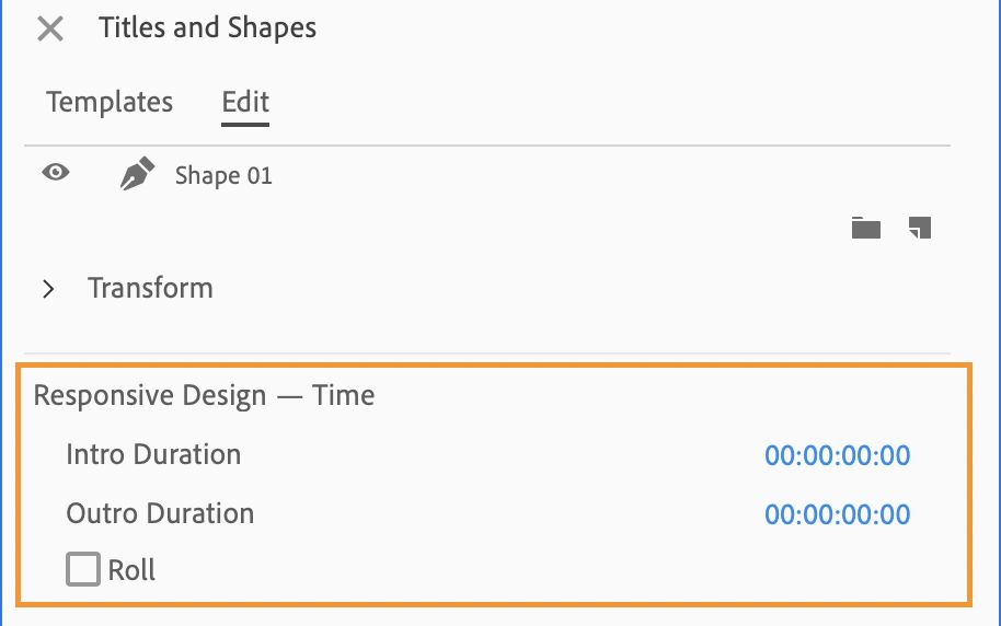 Définir la fonctionnalité Responsive Design - Durée