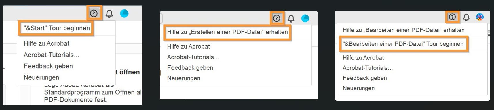 Starte die Onboarding-Tour neu