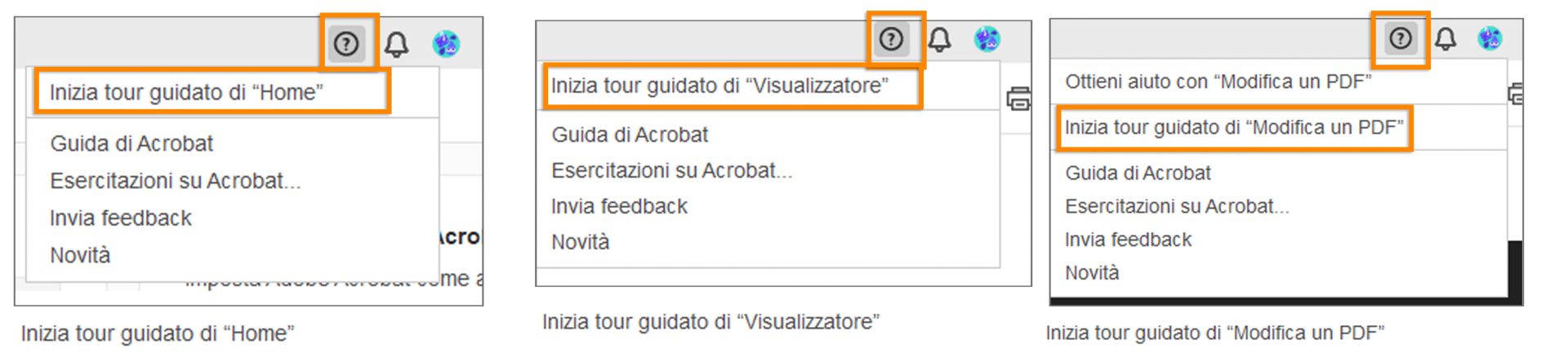 Riavvia il tour di onboarding