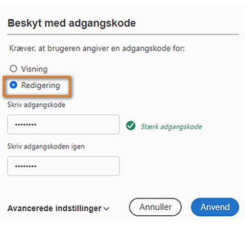 Begræns redigering