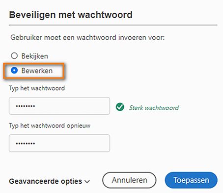 Bewerkingen beperken