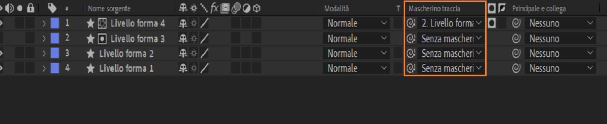 Icona selettore Mascherino traccia, ideata per differenziarla da quella di Principale e collegamento.