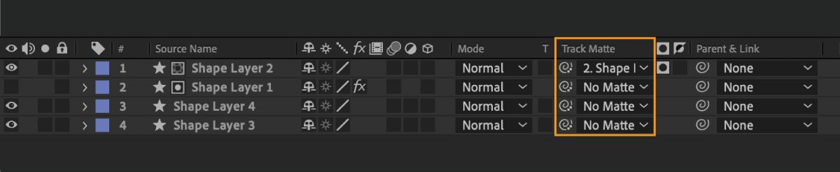 Track Matte pick whip icon designed to differentiate it from the Parent & Link one.