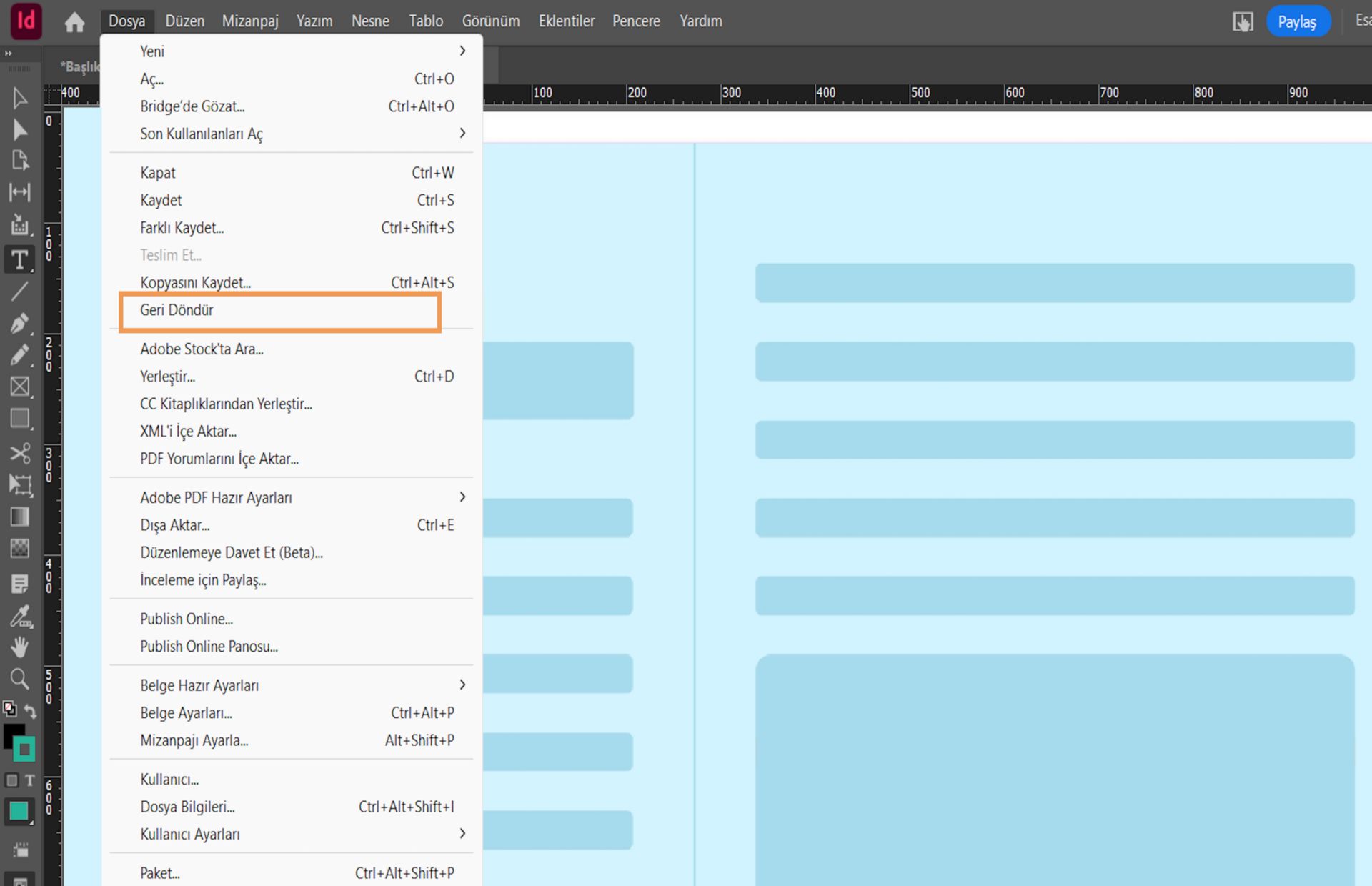 geri alma seçeneğini gösteren iletişim kutusu