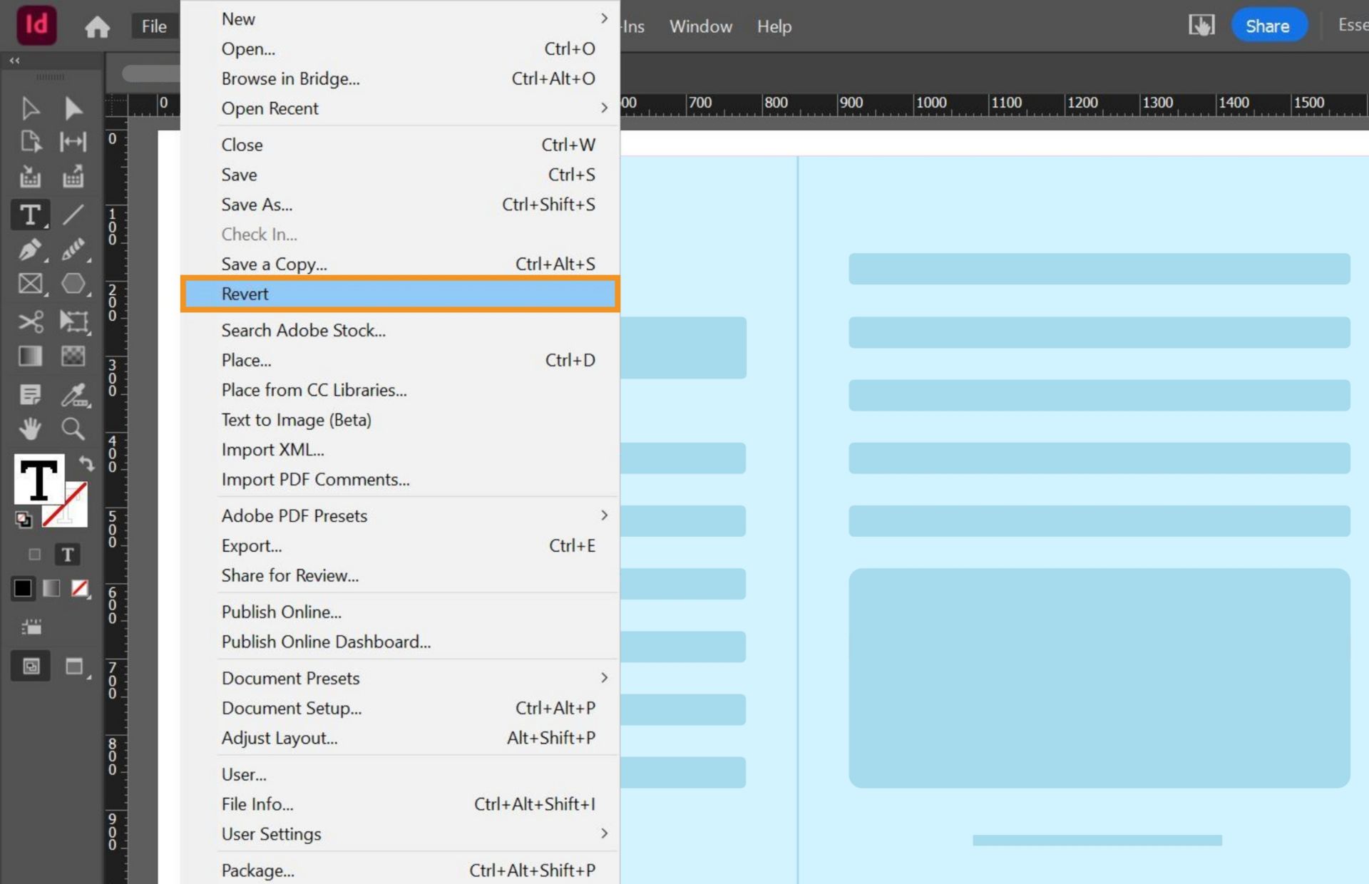 a dialog showing revert option