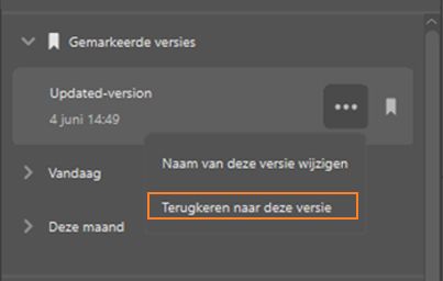 Terugkeren naar een vorige versie in de app
