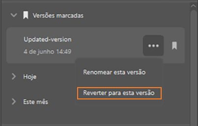 Reverter para uma versão anterior no aplicativo