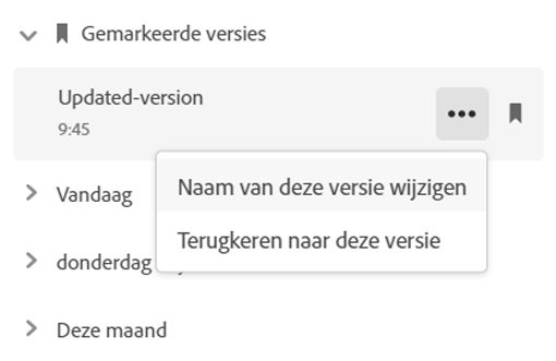 Terugkeren naar een vorige versie vanaf de Creative Cloud-website