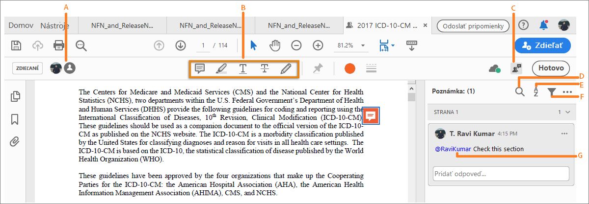 Ďalšie činnosti recenzie v súbore PDF