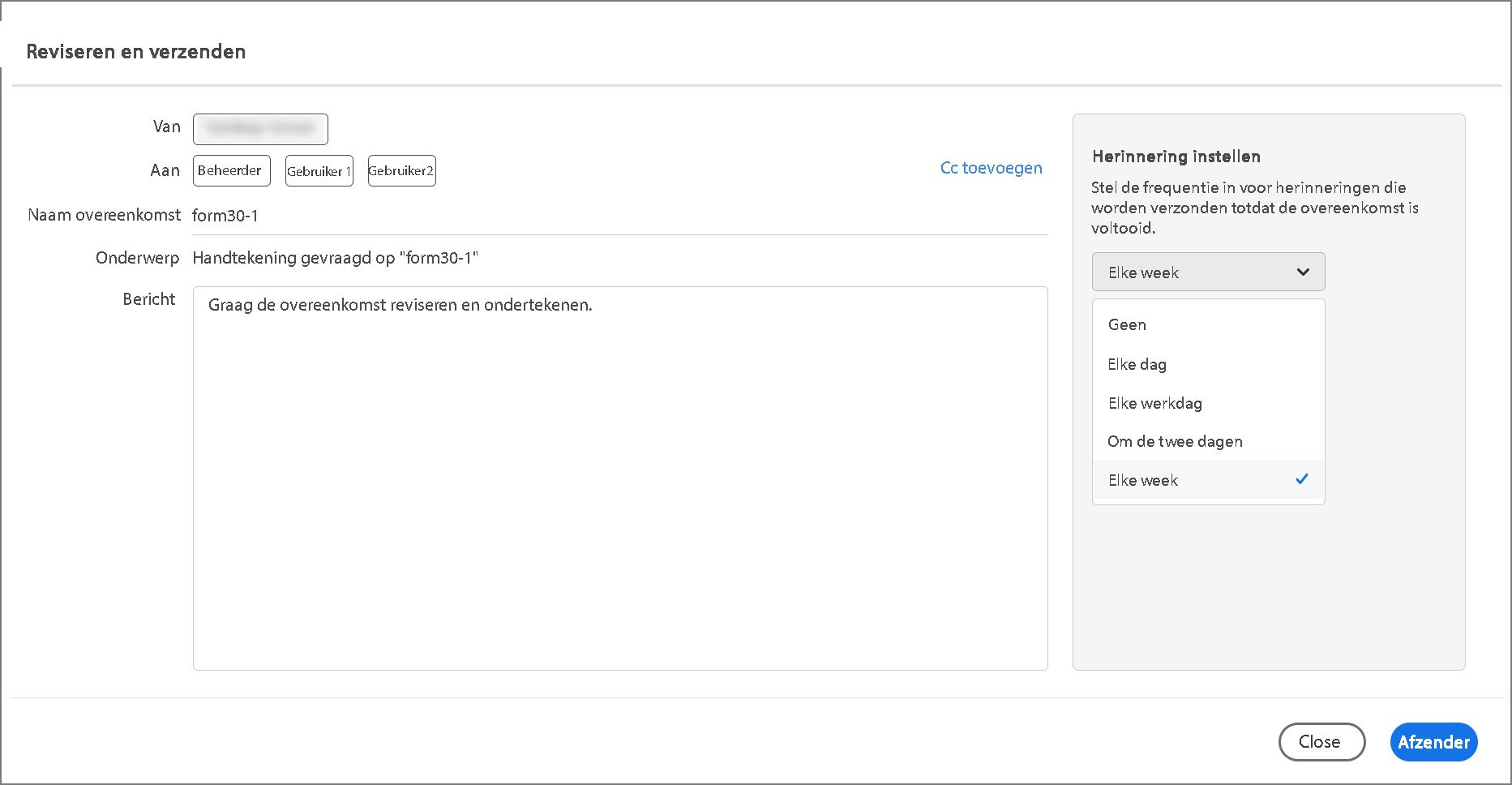 Bekijken en verzenden