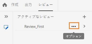 「レビュー」のオプション