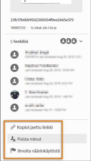 Tarkistajan käytettävissä olevat toiminnot
