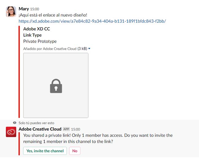 Compartir vínculos privados de XD