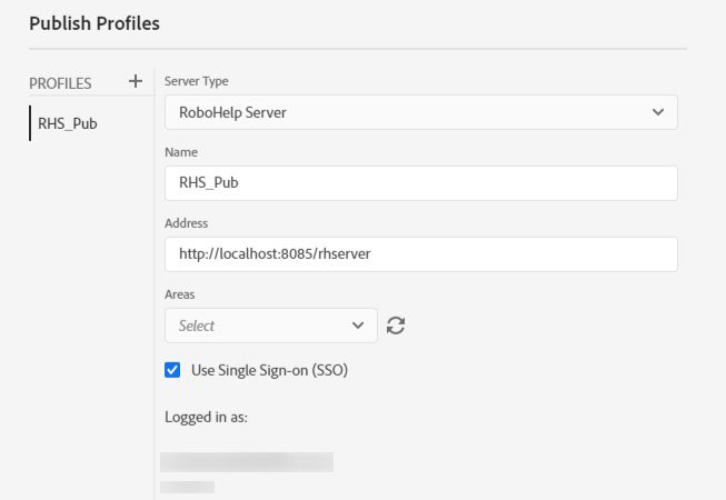 RoboHelp Server の公開プロファイルの SSO