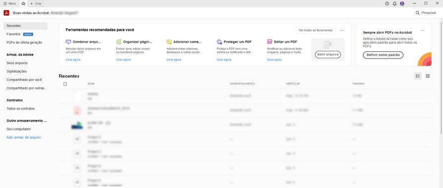 Navegue até o arquivo PDF