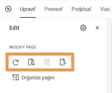 Otočte, orežte, odstráňte alebo extrahujte stranu z dokumentu PDF