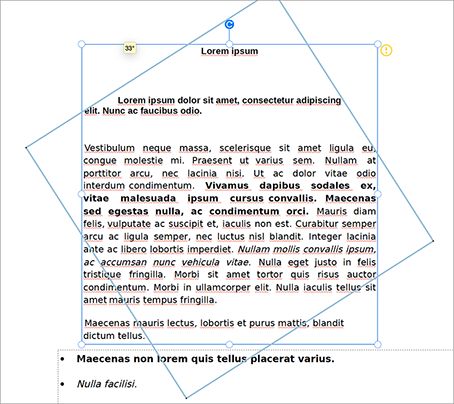 Gire a caixa de texto