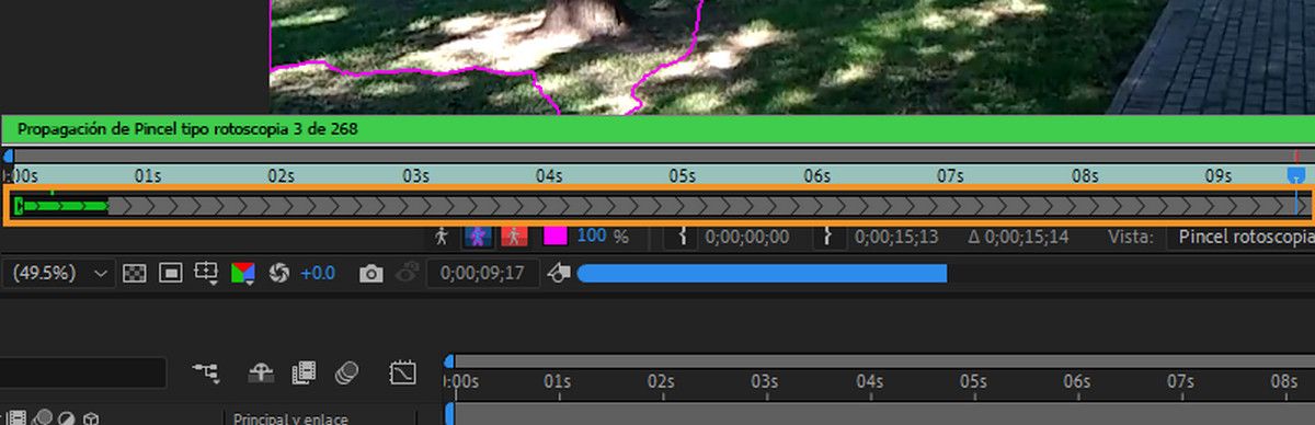 Barras de color púrpura en el Pincel tipo rotoscopia 2 