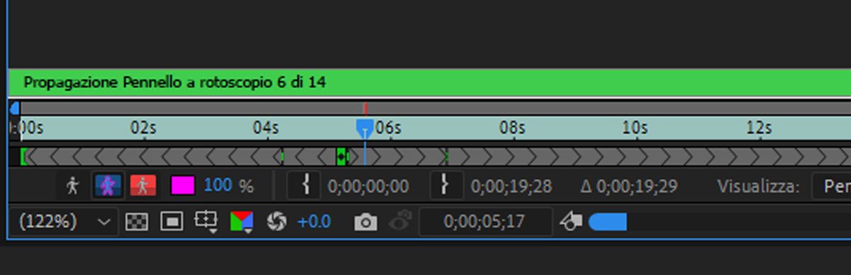 Il banner di propagazione mostra lo stato del fotogramma di propagazione corrente.