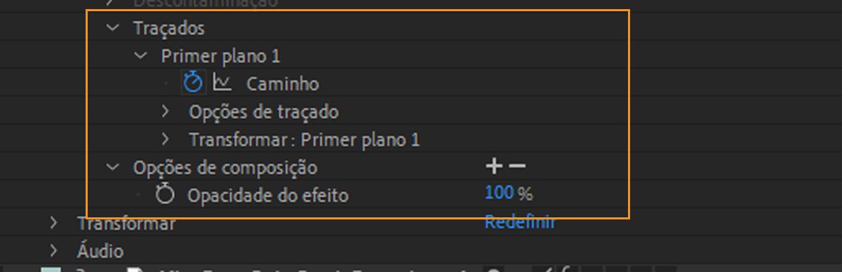 Grupo de propriedades Traçados no grupo de propriedades Pincel tipo rotoscópio do painel Linha do tempo.