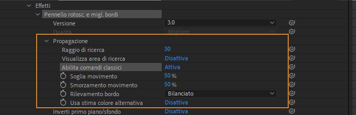 Attiva i controlli classici del Pennello a rotoscopio nel pannello Timeline.