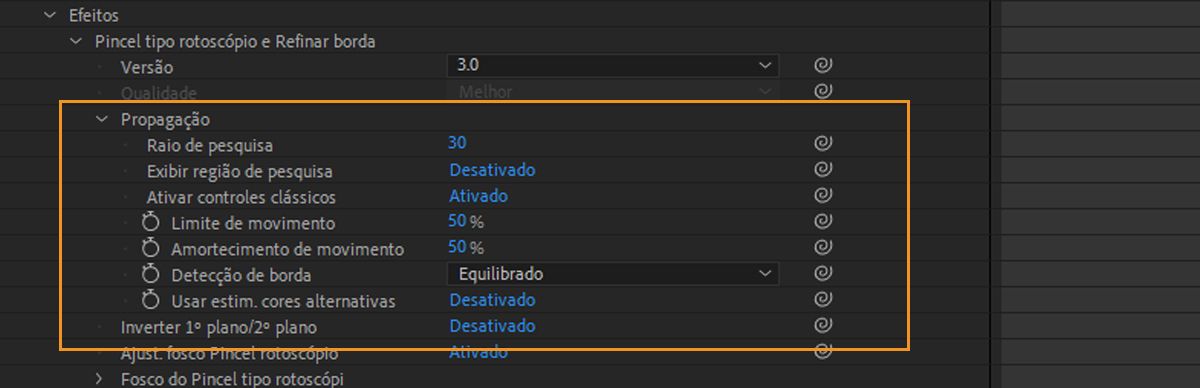 Ative os controles do Pincel tipo rotoscópio clássico no painel Linha do tempo.