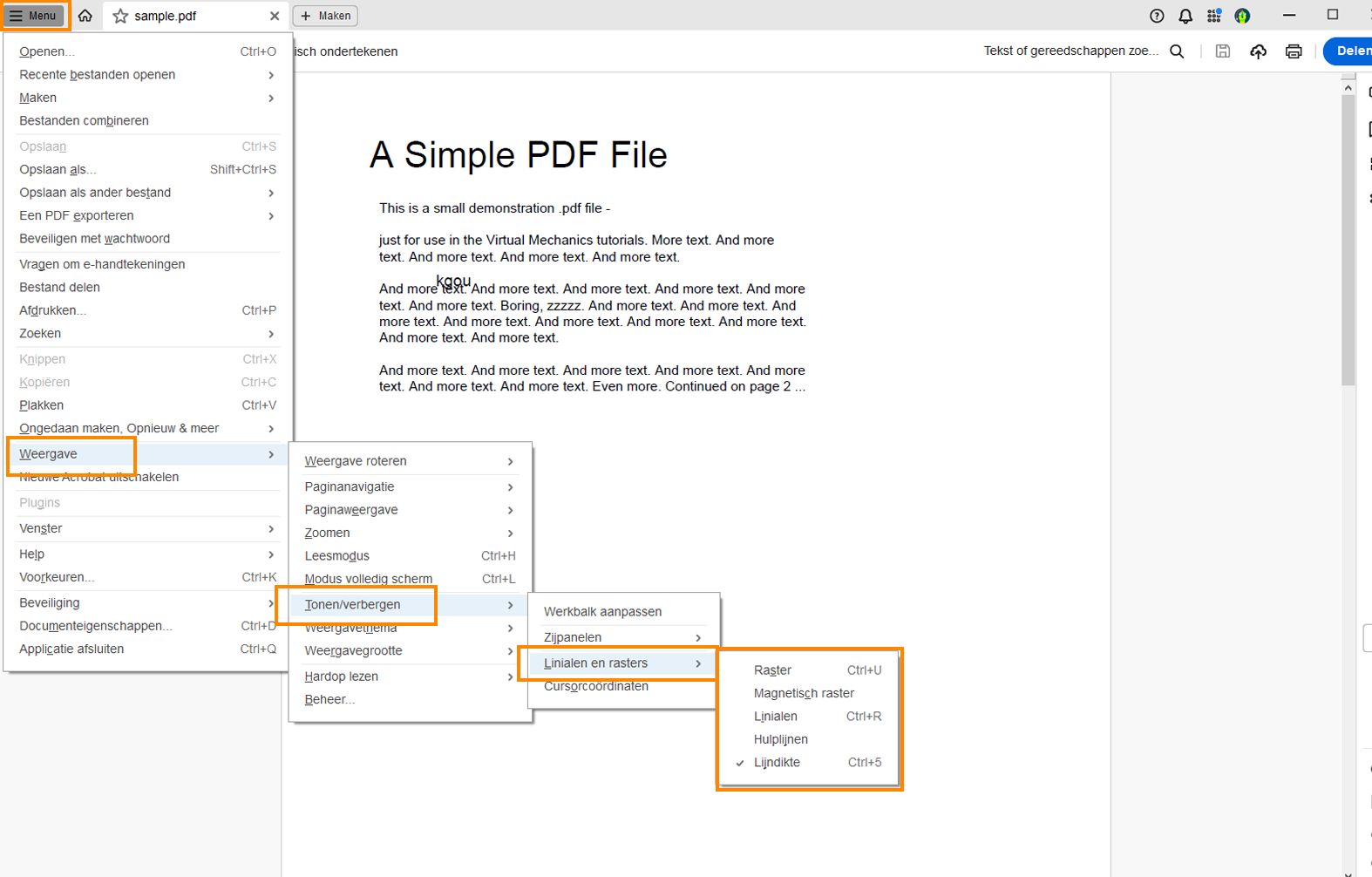 Gebruik rasters, hulplijnen en metingen in Adobe Acrobat PDF's.