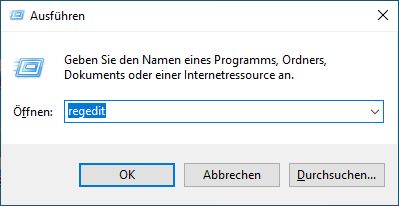Regedit ausführen