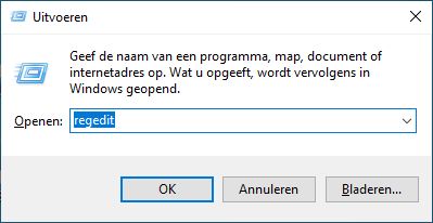 Regedit uitvoeren