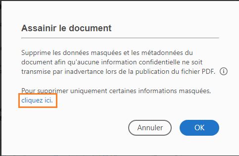 Assainissement du document