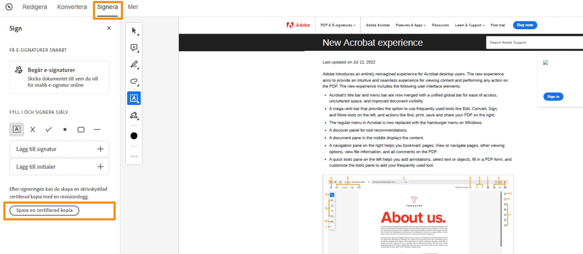 Spara en certifierad kopia