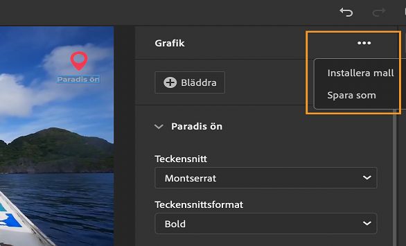 Spara en titel eller en grafik