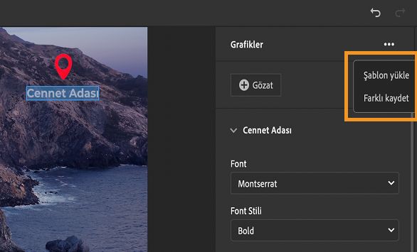 Başlık veya grafik kaydetme