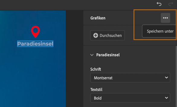 Einen Titel oder eine Grafik speichern