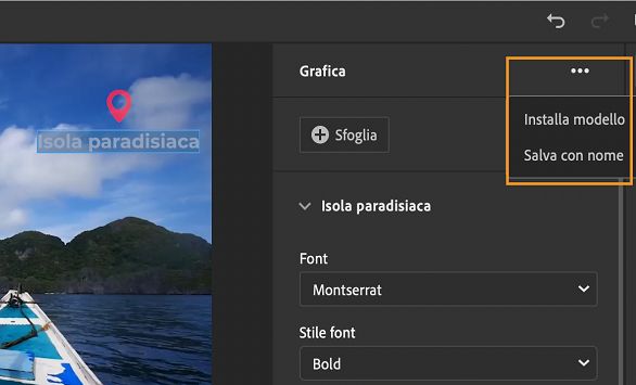 Salvataggio di un titolo o un elemento grafico