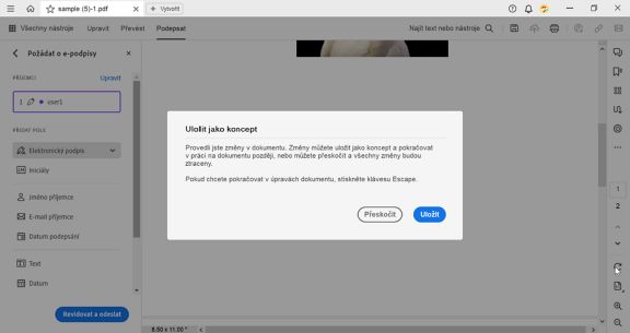 Uložení konceptu dohody