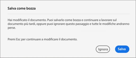 Salva bozza dell’accordo