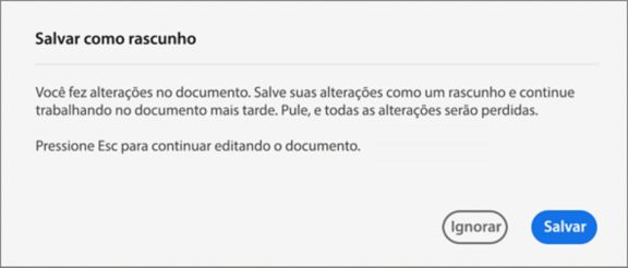 Salvar rascunho do contrato