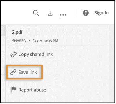 Die Option „Link speichern“ wird entfernt