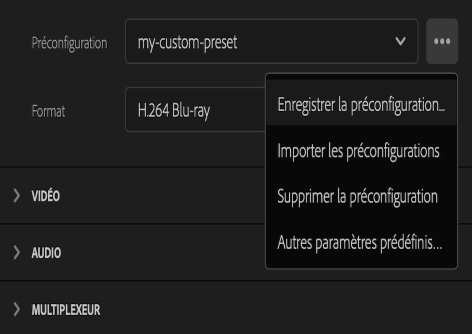 Enregistrer votre paramètre prédéfini